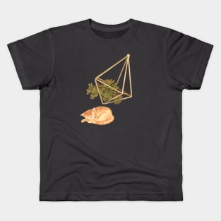 Geometric Succulent Planter and Cat Kids T-Shirt